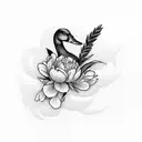 mallard amist pink peonies tattoo design idea