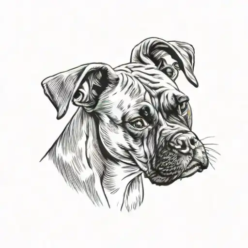 boxer dog tattoo design idea