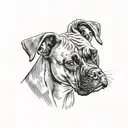 boxer dog tattoo design idea