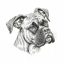 boxer dog tattoo design idea