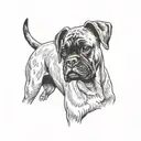 boxer dog tattoo design idea