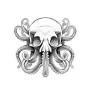 Octopus skull tattoo design idea