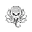 Octopus skull tattoo design idea