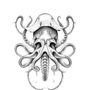 Octopus skull tattoo design idea