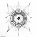 God's eye with honeycomb structure around god's eye for arm band tattoo design idea