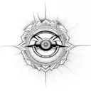 God's eye with honeycomb structure around god's eye for arm band tattoo design idea