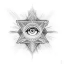 God's eye with honeycomb structure around god's eye for arm band tattoo design idea