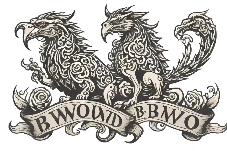 text: BNWO tattoo design idea
