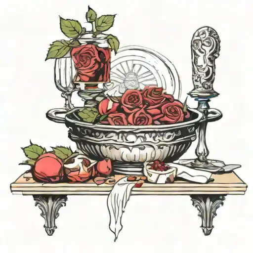 knife roses last supper    tattoo design idea