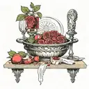 knife roses last supper    tattoo design idea