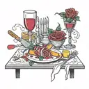 knife roses last supper    tattoo design idea