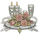 knife roses last supper    tattoo design idea
