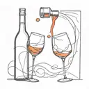 two wine classes clinking with the splash making a love hear  tattoo design idea