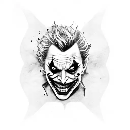dark night joker face and why so serious. should be more details matching to joker movie for hand tattoo  tattoo design idea
