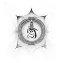 sai baba with om symbol tattoo design idea