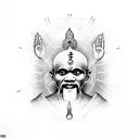 sai baba with om symbol tattoo design idea