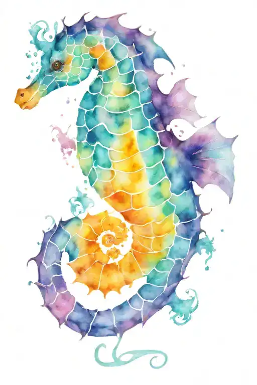 Seahorse tattoo design idea
