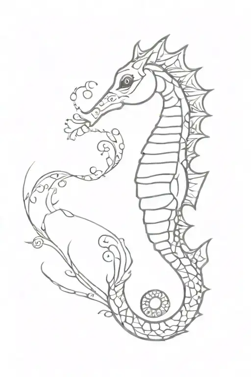 Seahorse tattoo design idea