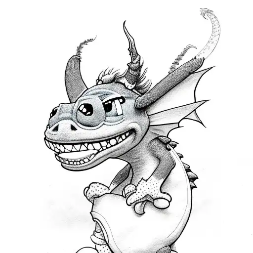Stitch as dragons tattoo design idea