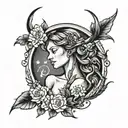 virgo zodiac sign tattoo design idea
