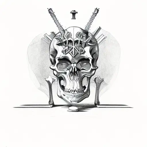 skeleton kneeling and praying tattoo design idea