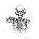 skeleton praying tattoo design idea