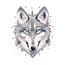 wolf, new moon, butterfly tattoo design idea