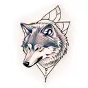 wolf, new moon, butterfly tattoo design idea