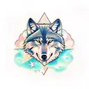 wolf, new moon, butterfly tattoo design idea