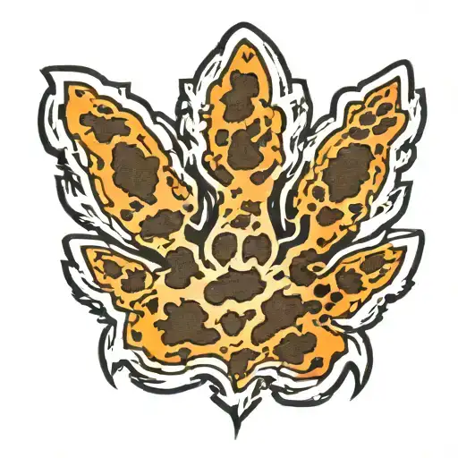 clean  camo paw print inside tattoo design idea