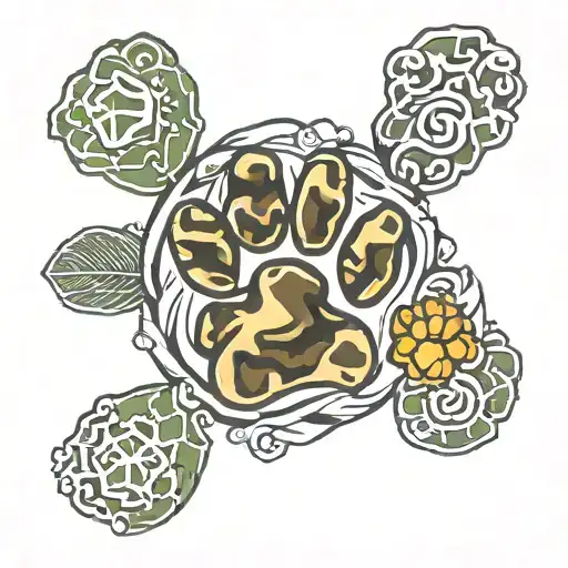 camo paw print tattoo design idea