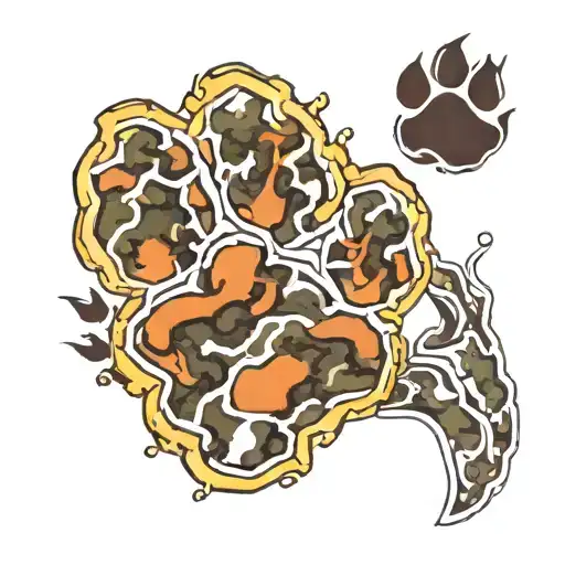 camo paw print tattoo design idea