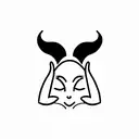 Xanax devil horns tattoo design idea
