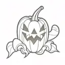 smashed pumpkin  tattoo design idea