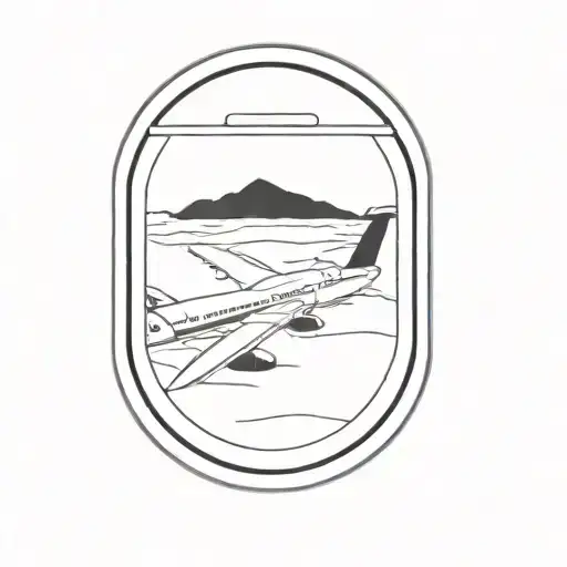airplane window tattoo design idea