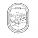 airplane window tattoo design idea