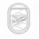 airplane window tattoo design idea