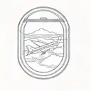 airplane window tattoo design idea