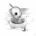 alien smoking in a rocketship tattoo design idea