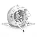alien smoking in a rocketship tattoo design idea