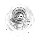alien smoking in a rocketship tattoo design idea