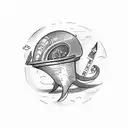 alien smoking in a rocketship tattoo design idea