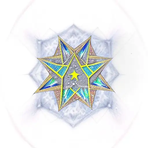 diamonds in the trees, pentagrams in the night sky tattoo design idea