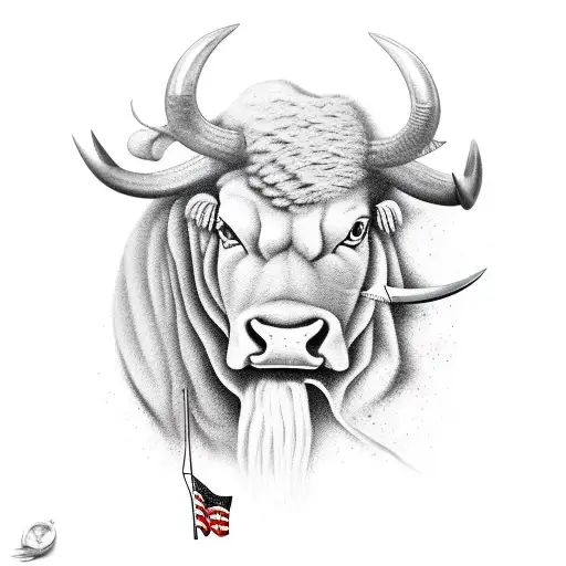 taurus bull, american flag, tools, fishing,guns,ammo tattoo design idea