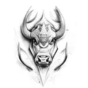 bull tools fish guns tattoo design idea