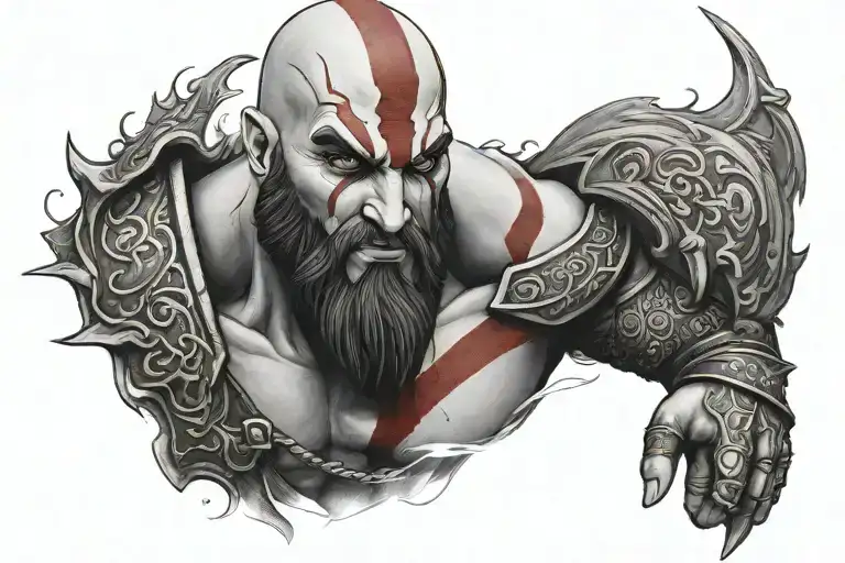 kratos god of war tattoo design idea
