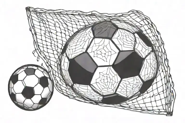 soccer ball with goal tattoo design idea