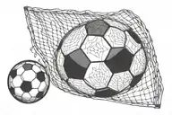soccer ball with goal tattoo design idea