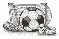 soccer ball with goal tattoo design idea