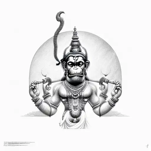 god Hanuman tattoo design idea